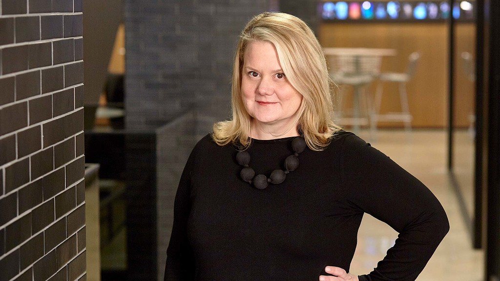 A person in a black shirt.