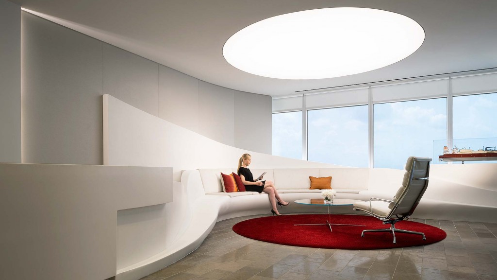 A person sitting on a couch.