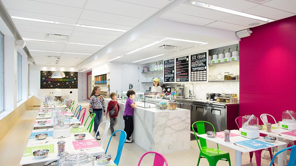 A group of people in a room.