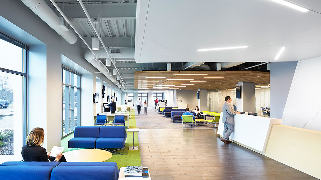 A group of people in a room.