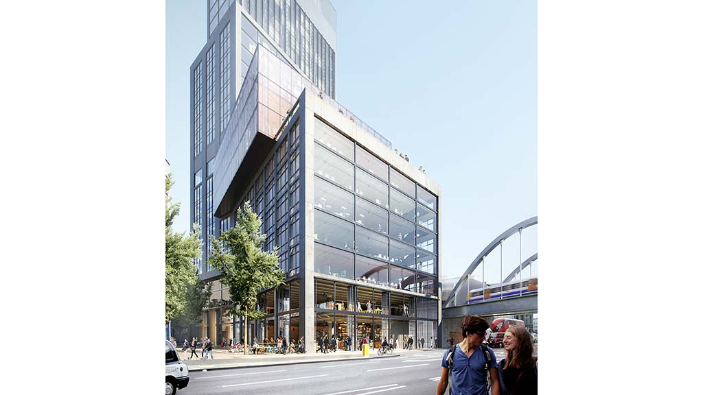 A building with glass walls.