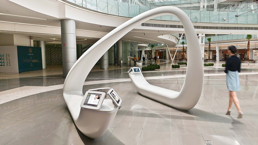 A toilet in a building.