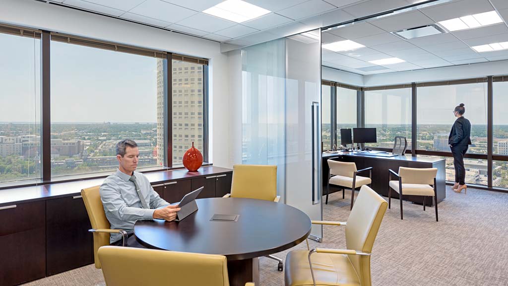 A person sitting at a table.