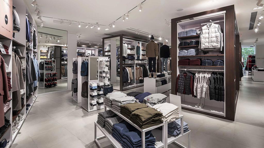 A store with a variety of clothing.