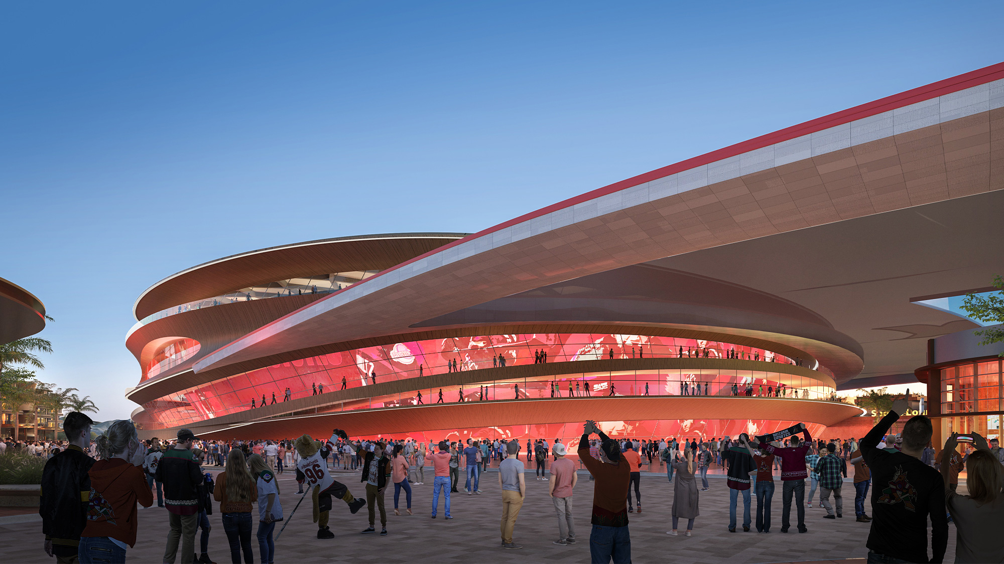 Exterior space at Arizona Coyotes Arena and Entertainment District.