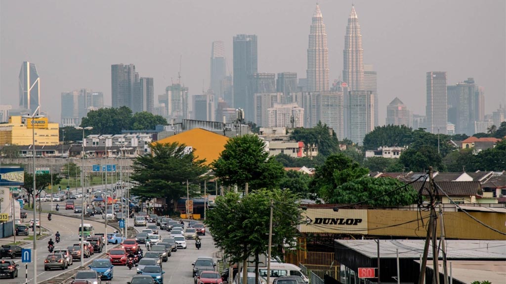 A city with many buildings.
