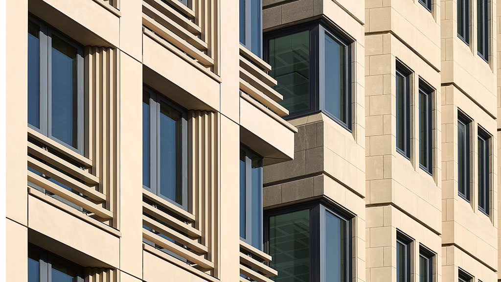 A building with windows.