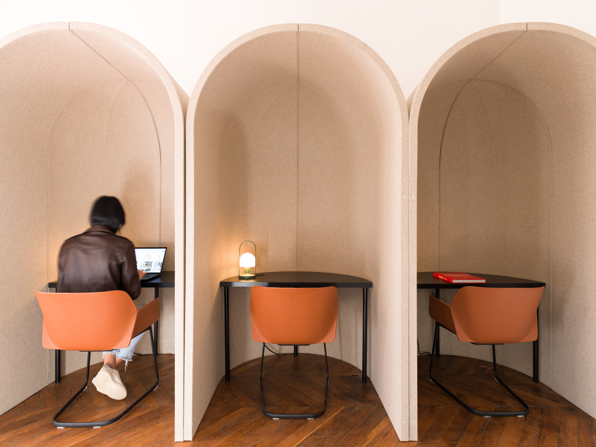 A person sitting at a desk.