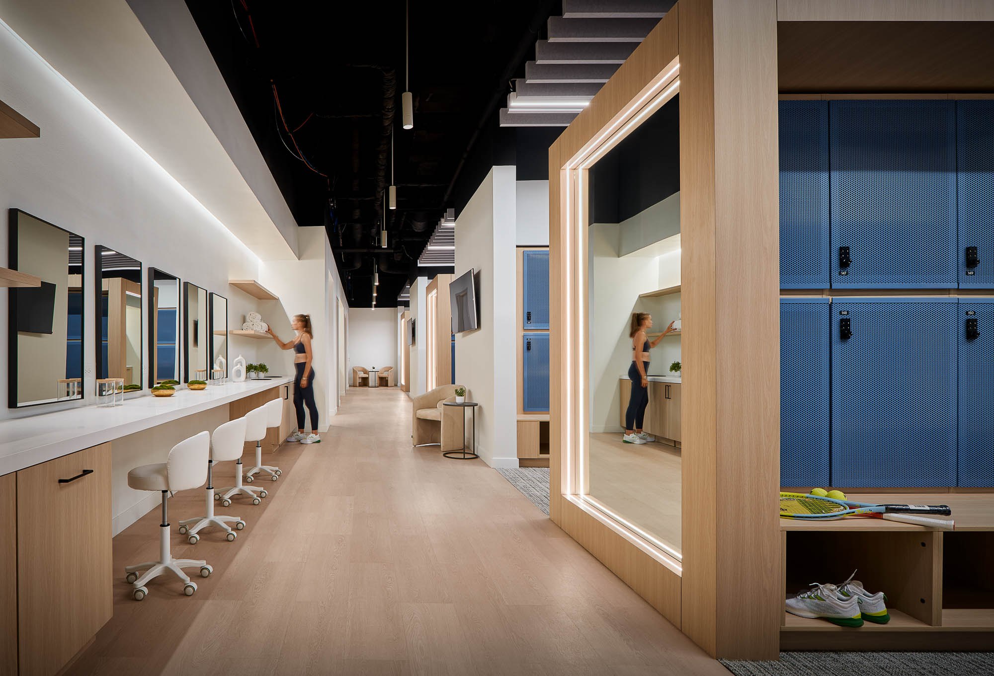 A room with a couple of people.