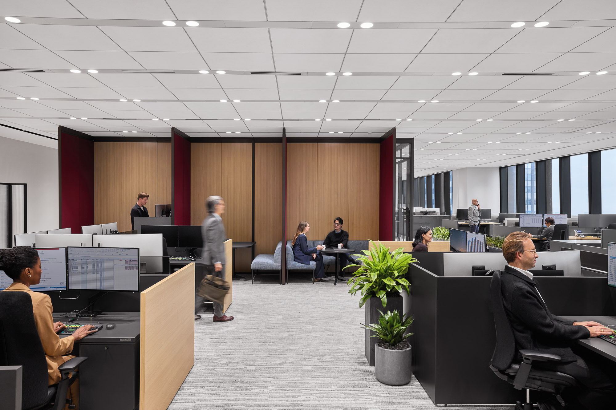 A group of people in a meeting.