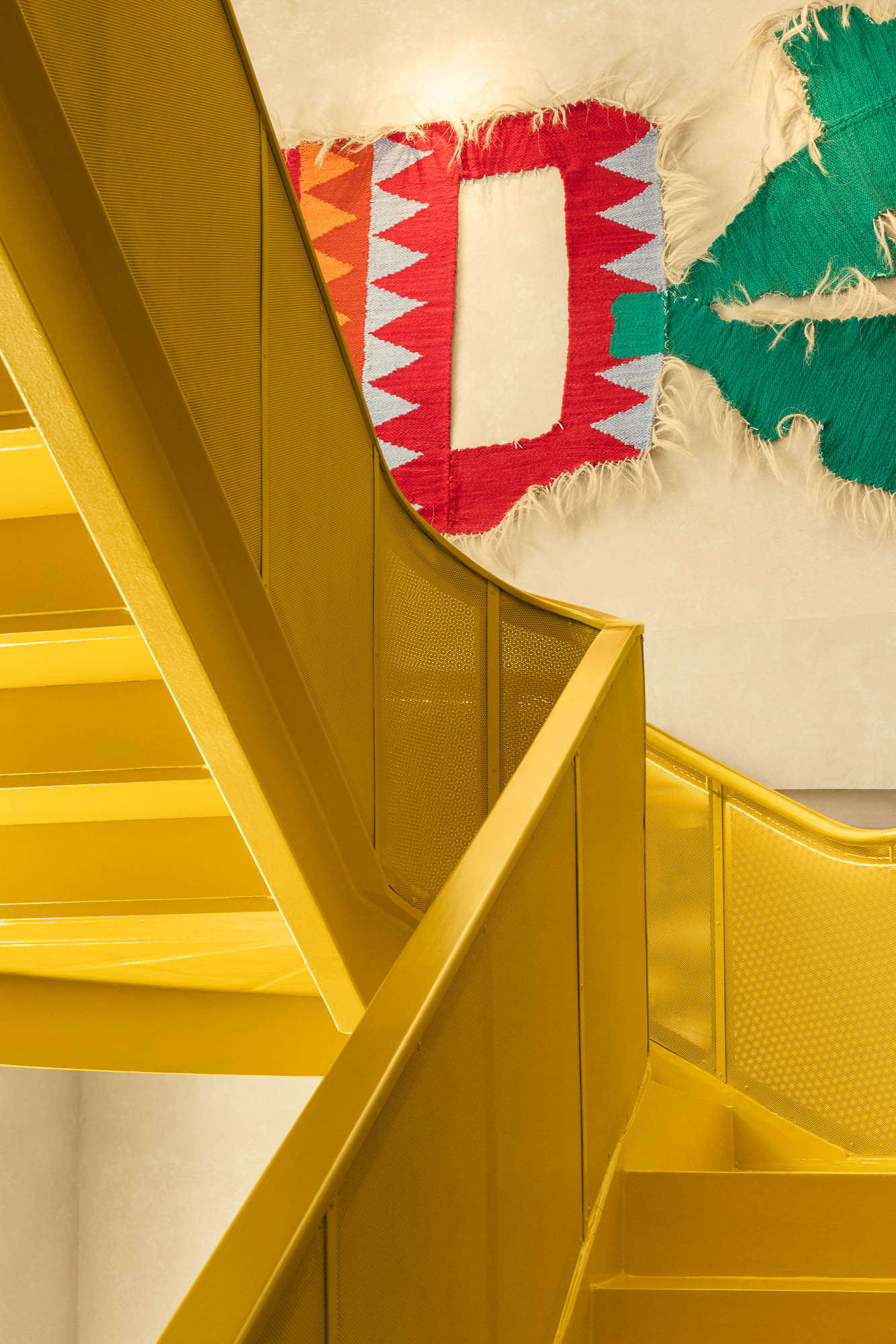 A flag from a ceiling.