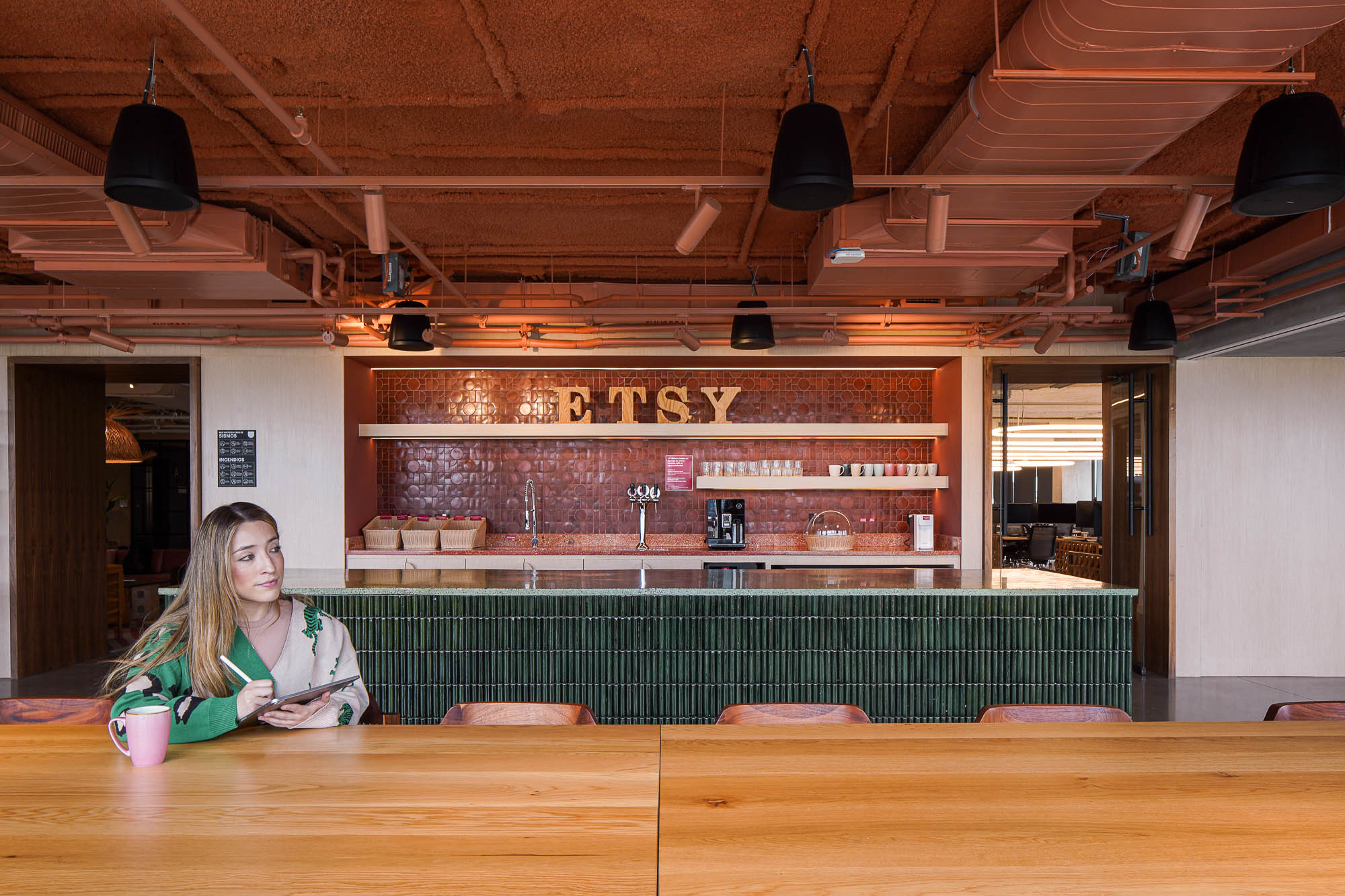 A person sitting at a table.
