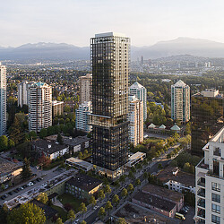 A city with tall buildings.