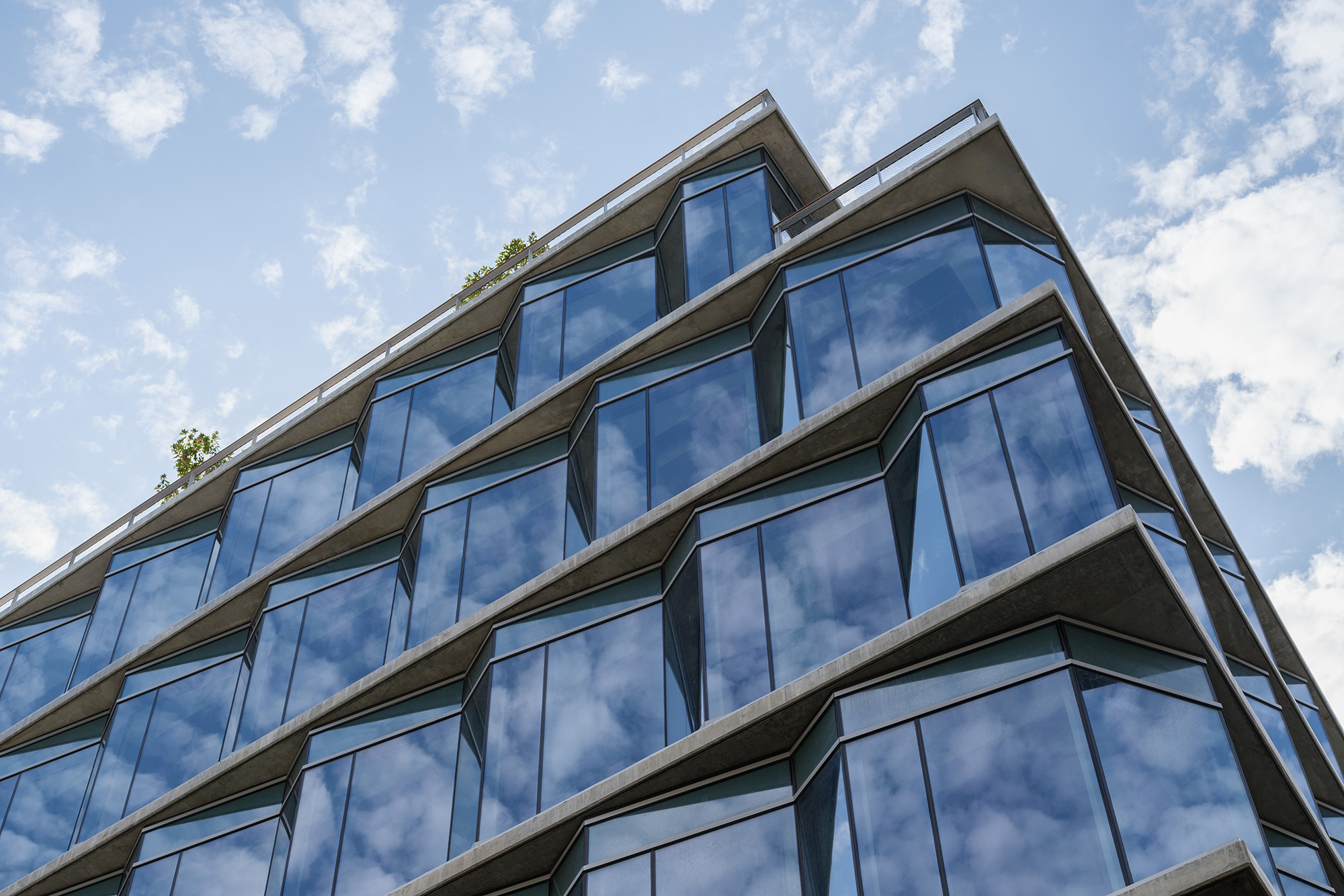 A low angle view of a building.