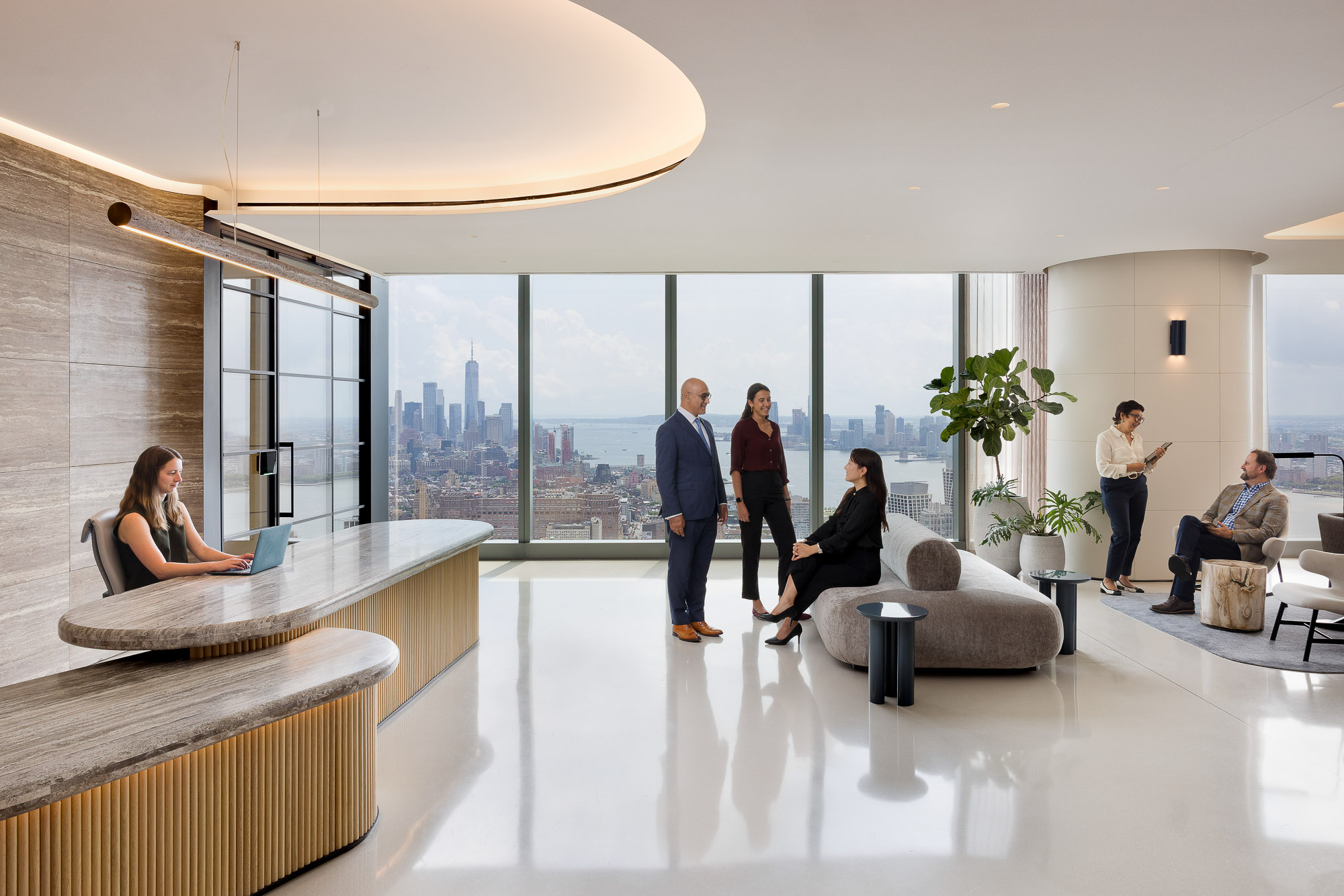 A group of people in a room.