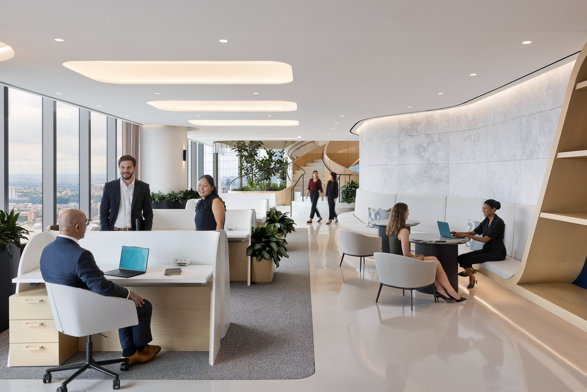 A group of people in a room.