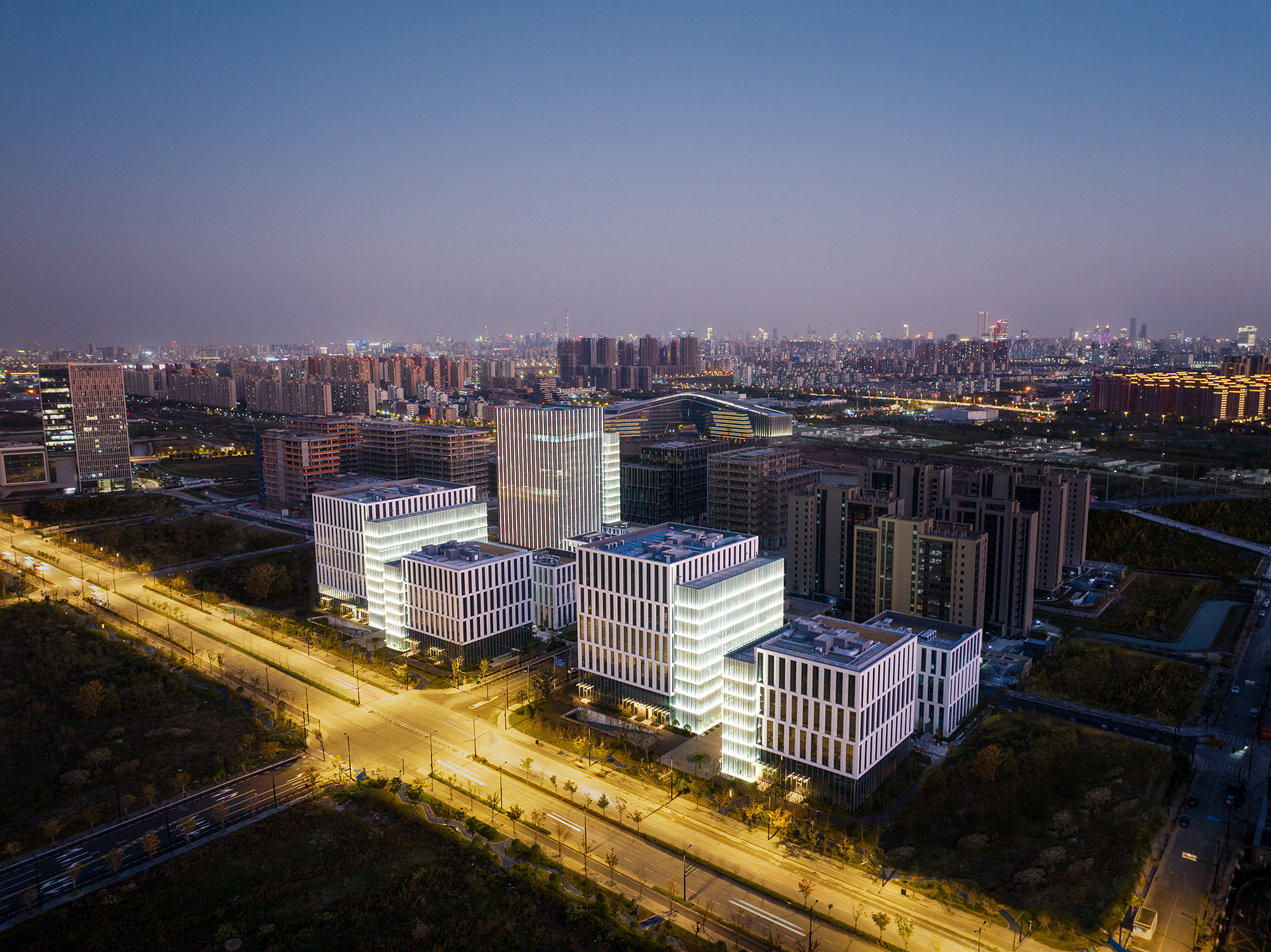 A city with many buildings.