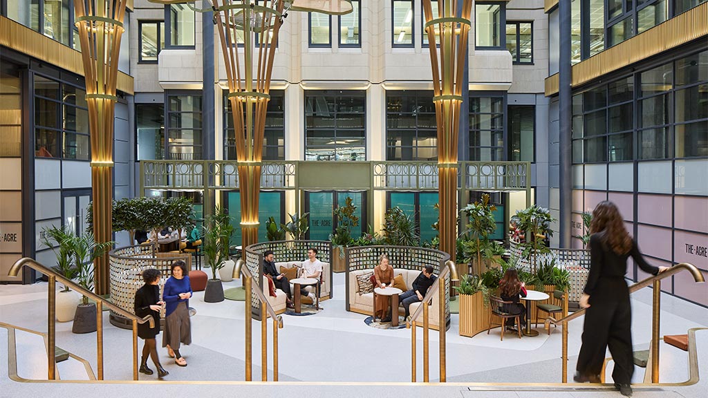 A group of people outside a building.