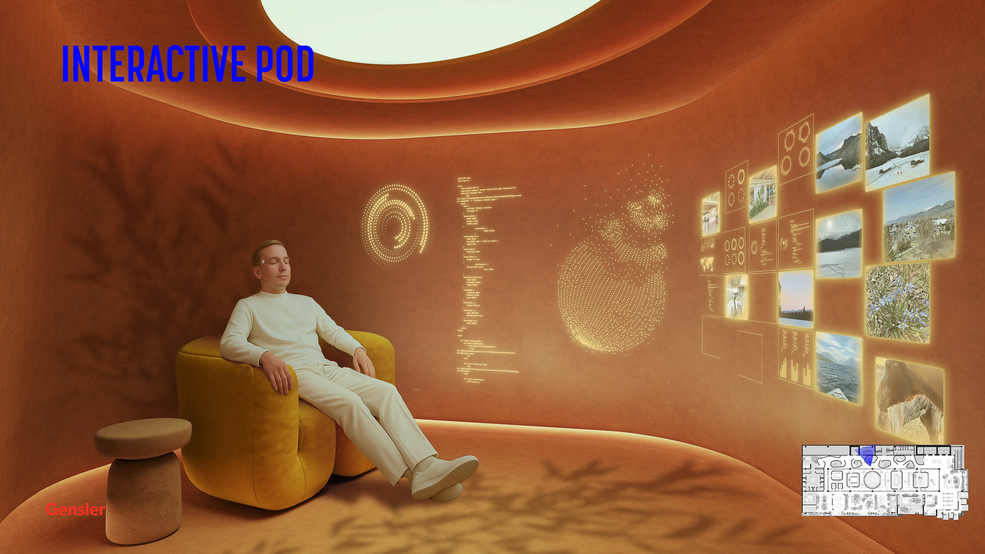 A person sitting on a couch.