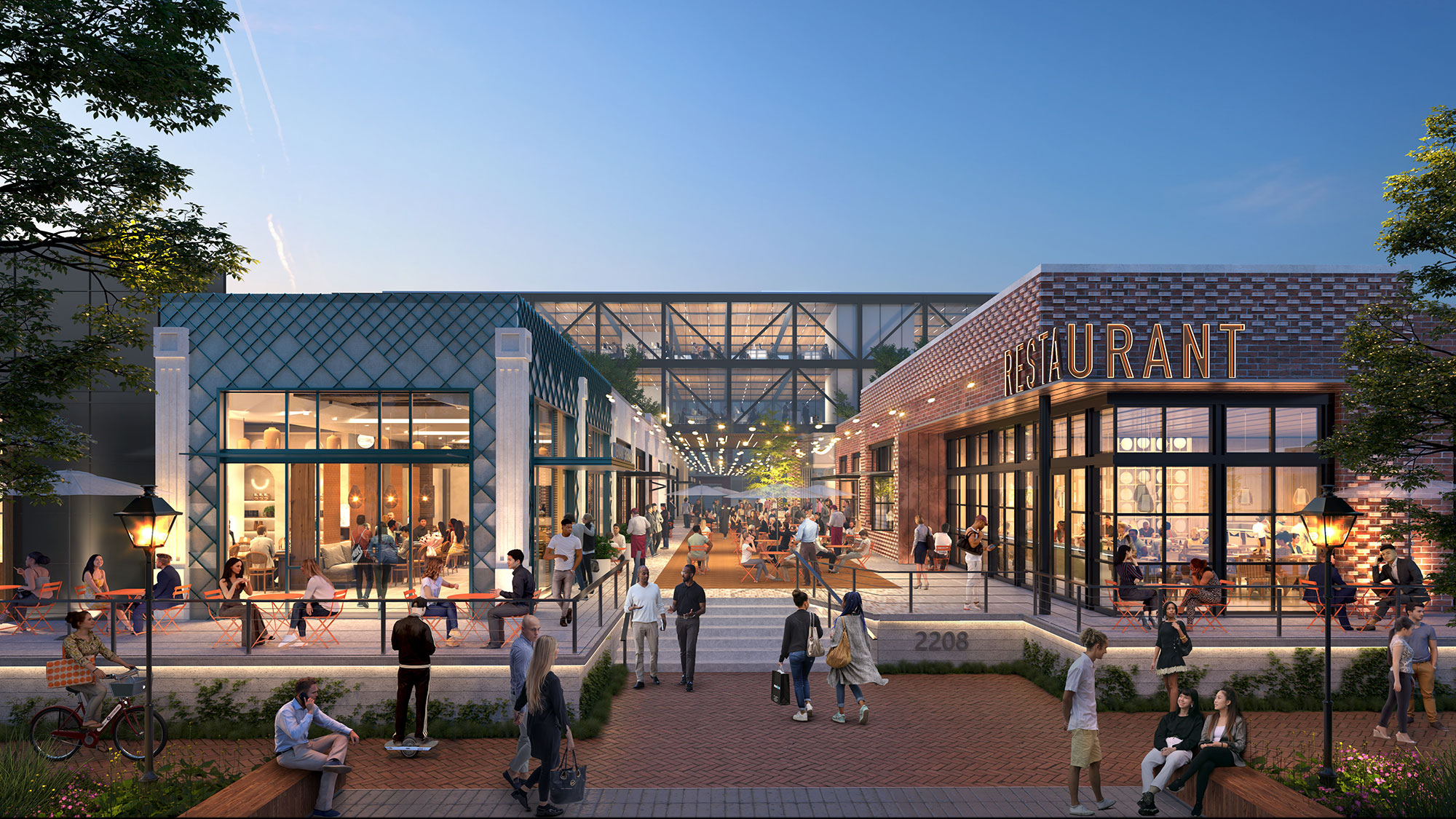 A group of people outside a building.