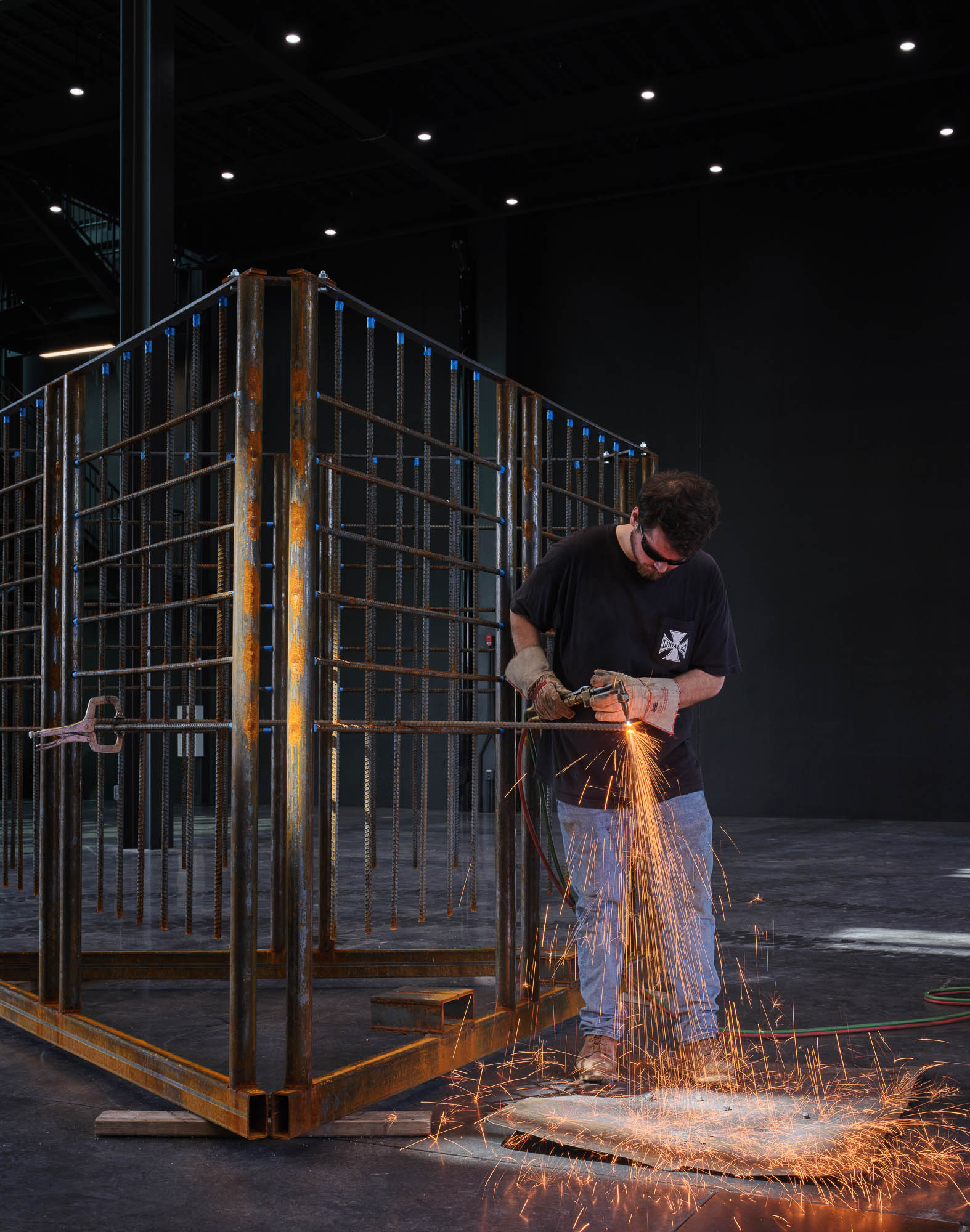 A man standing on a dock.