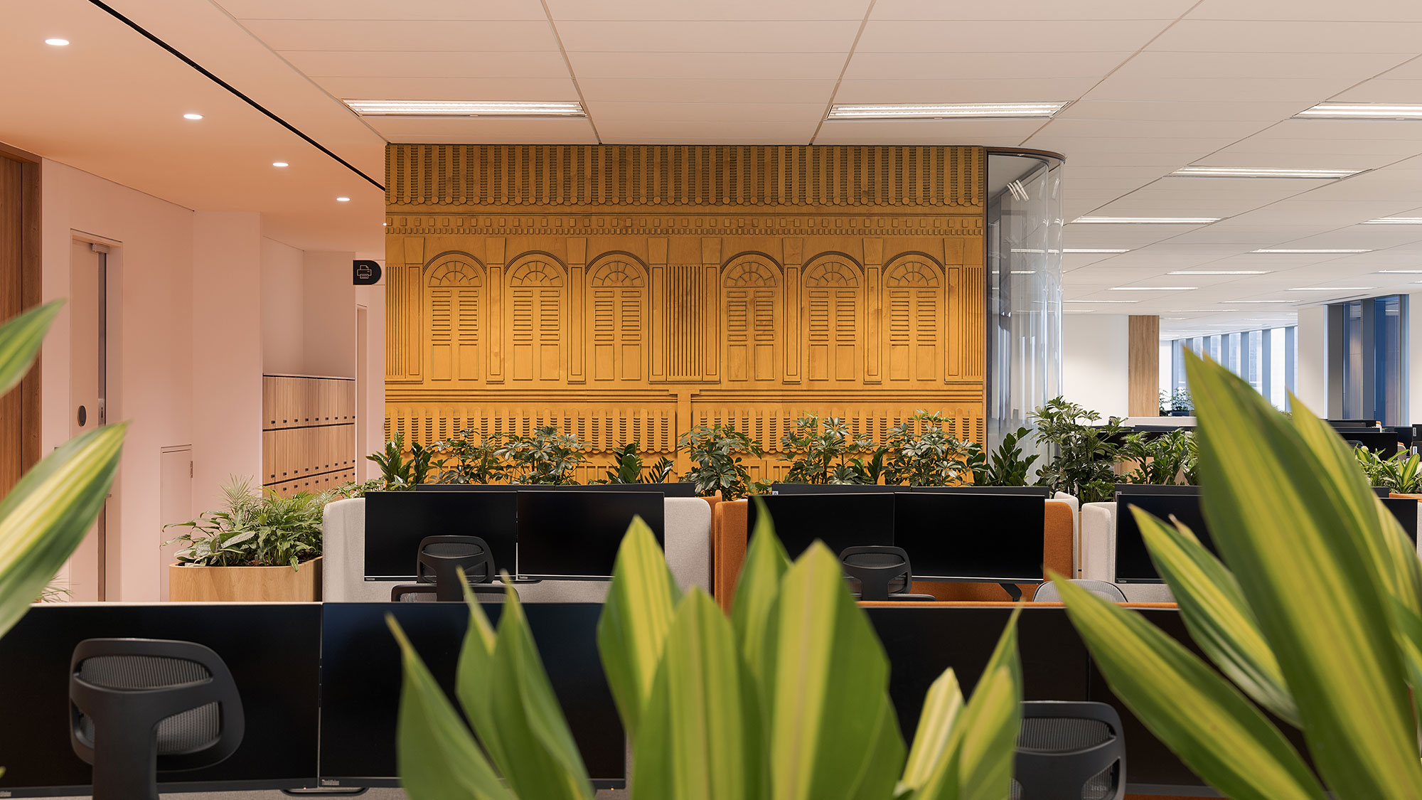 A room with a table and chairs.