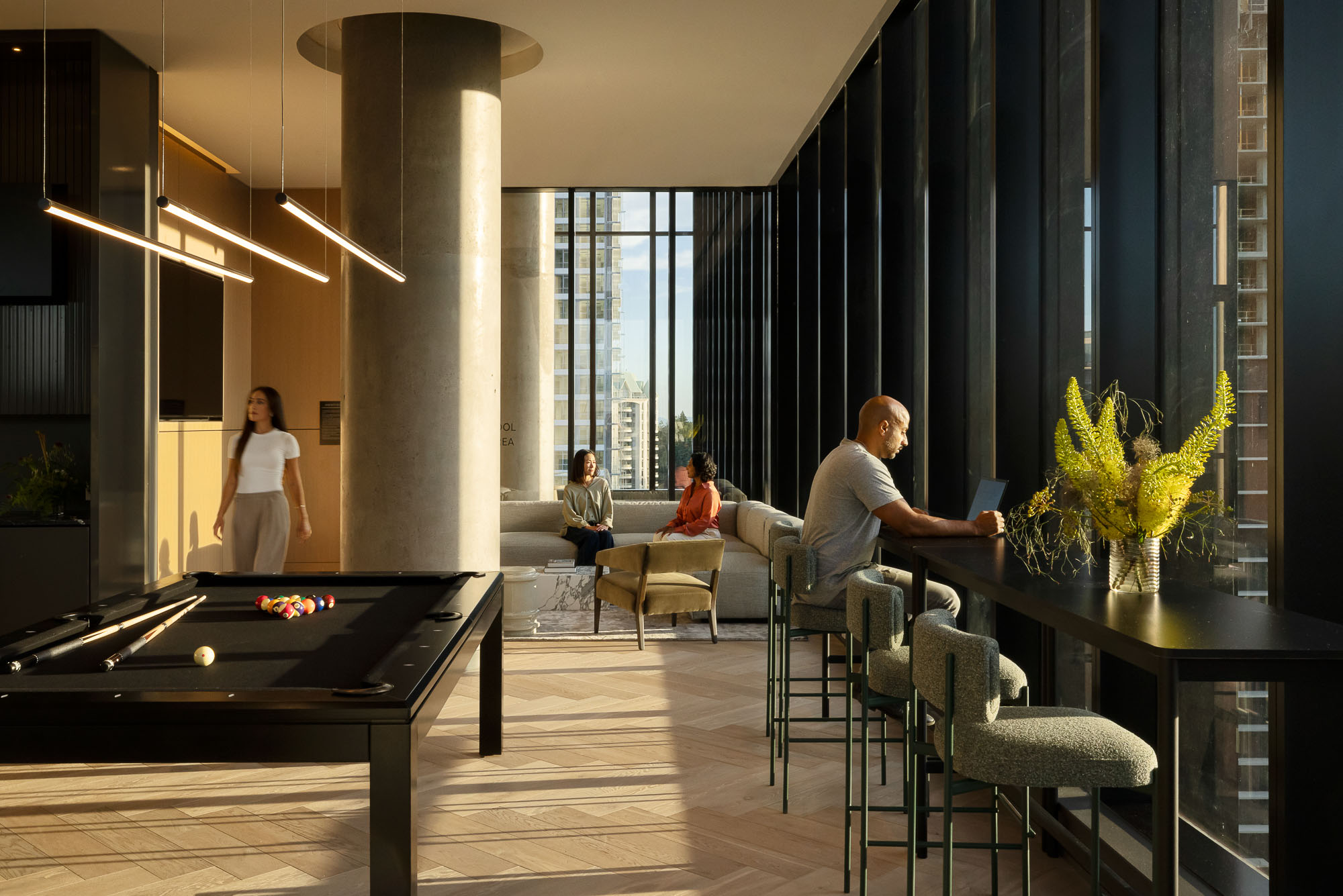 A group of people in a room.