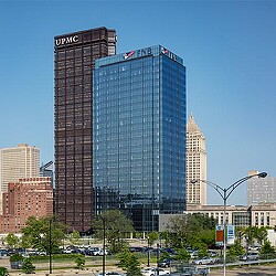 A few tall buildings.