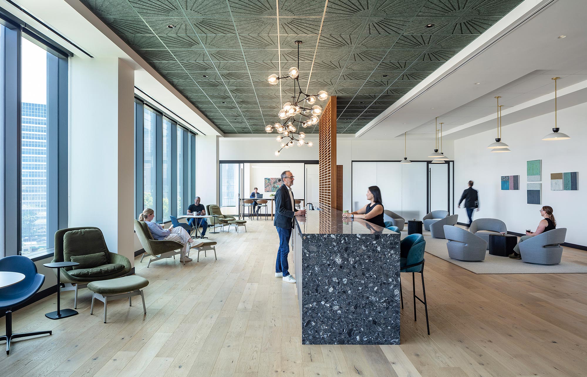 A group of people in a room.