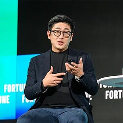 A person wearing glasses.