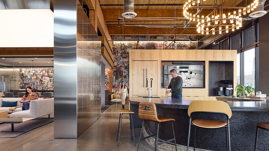 A man and woman in a room.