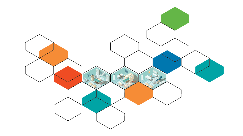 Diagram depicting the conversion of office spaces to outpatient care