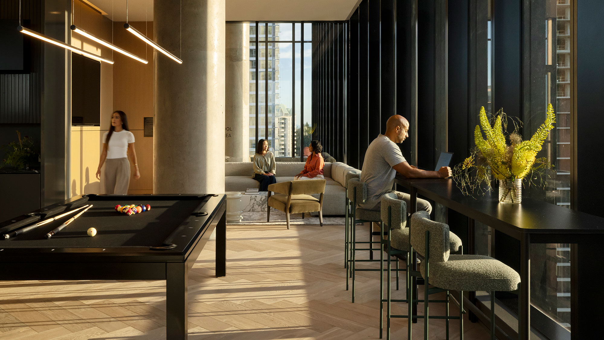 A group of people in a room.