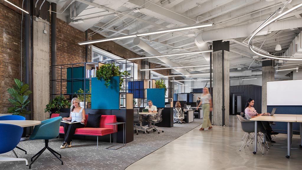 A few people in a room.