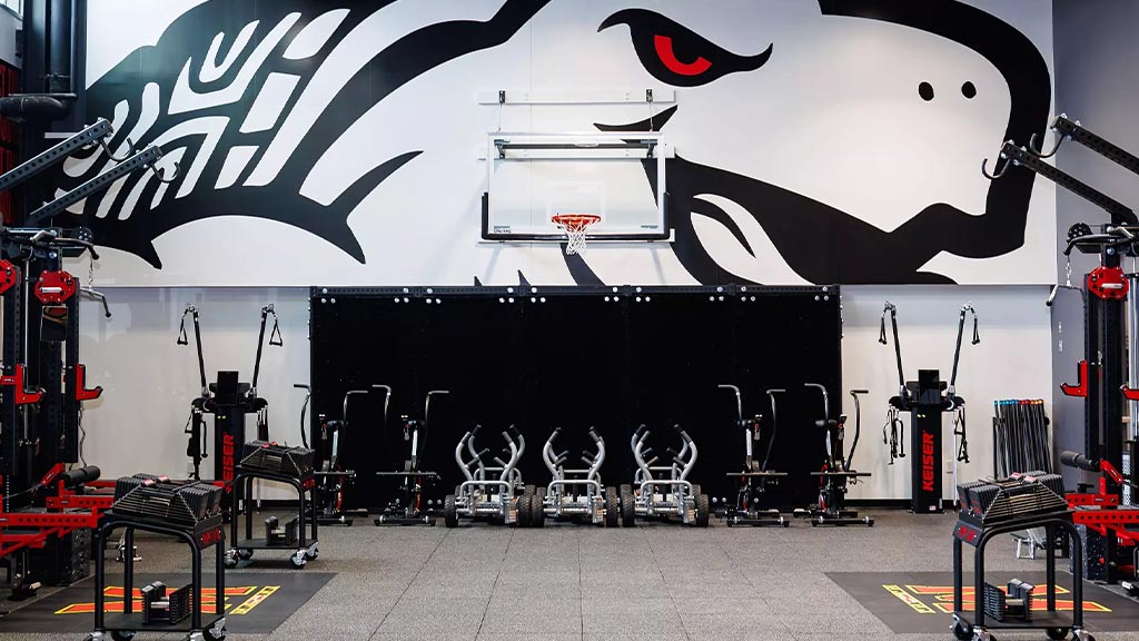 A large black and white machine.