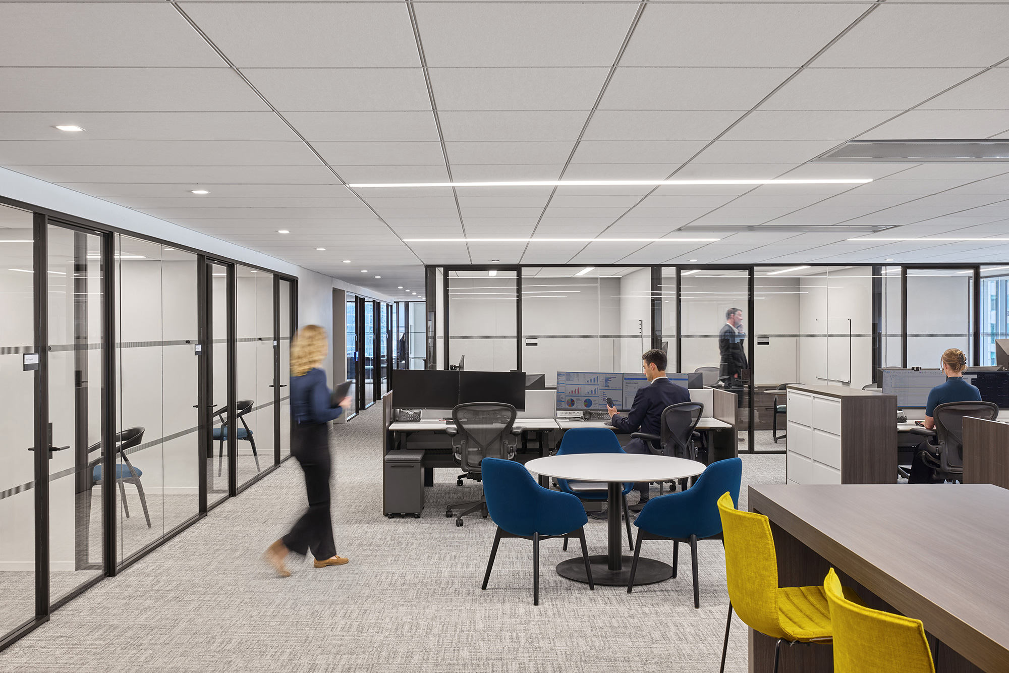 A group of people in a room.