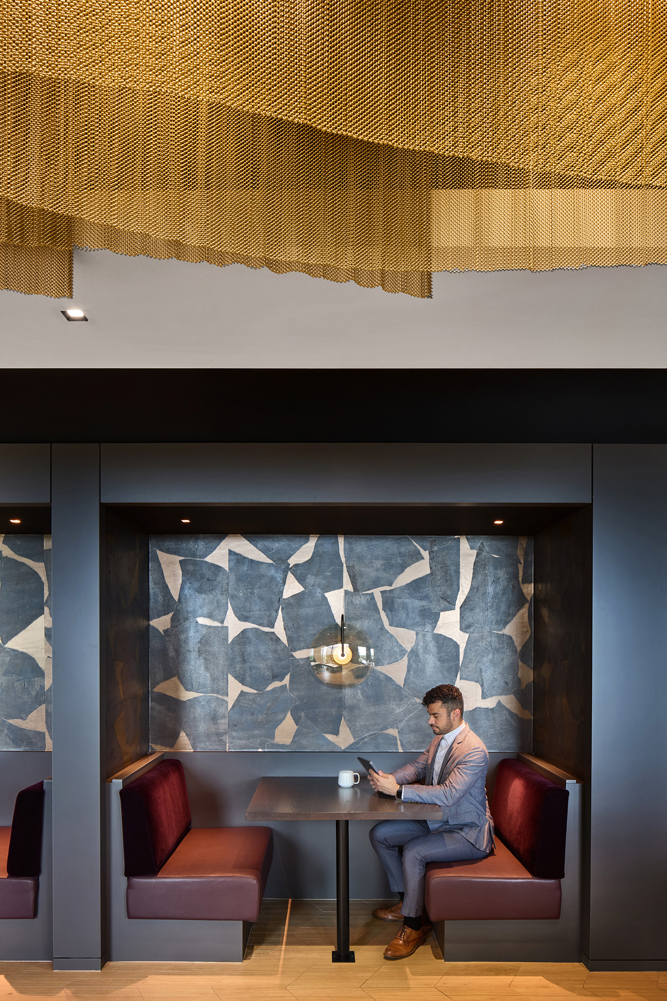 A person sitting at a table.