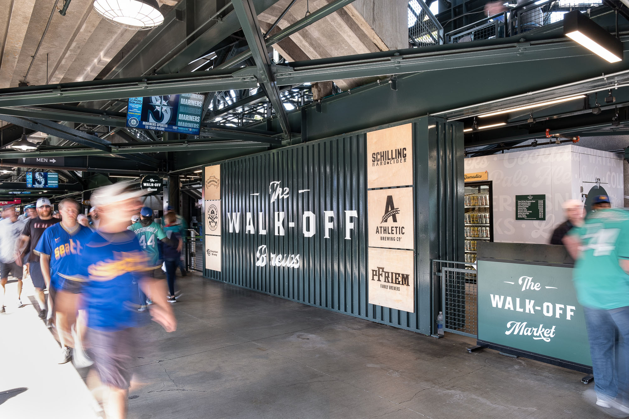 A group of people in a building.