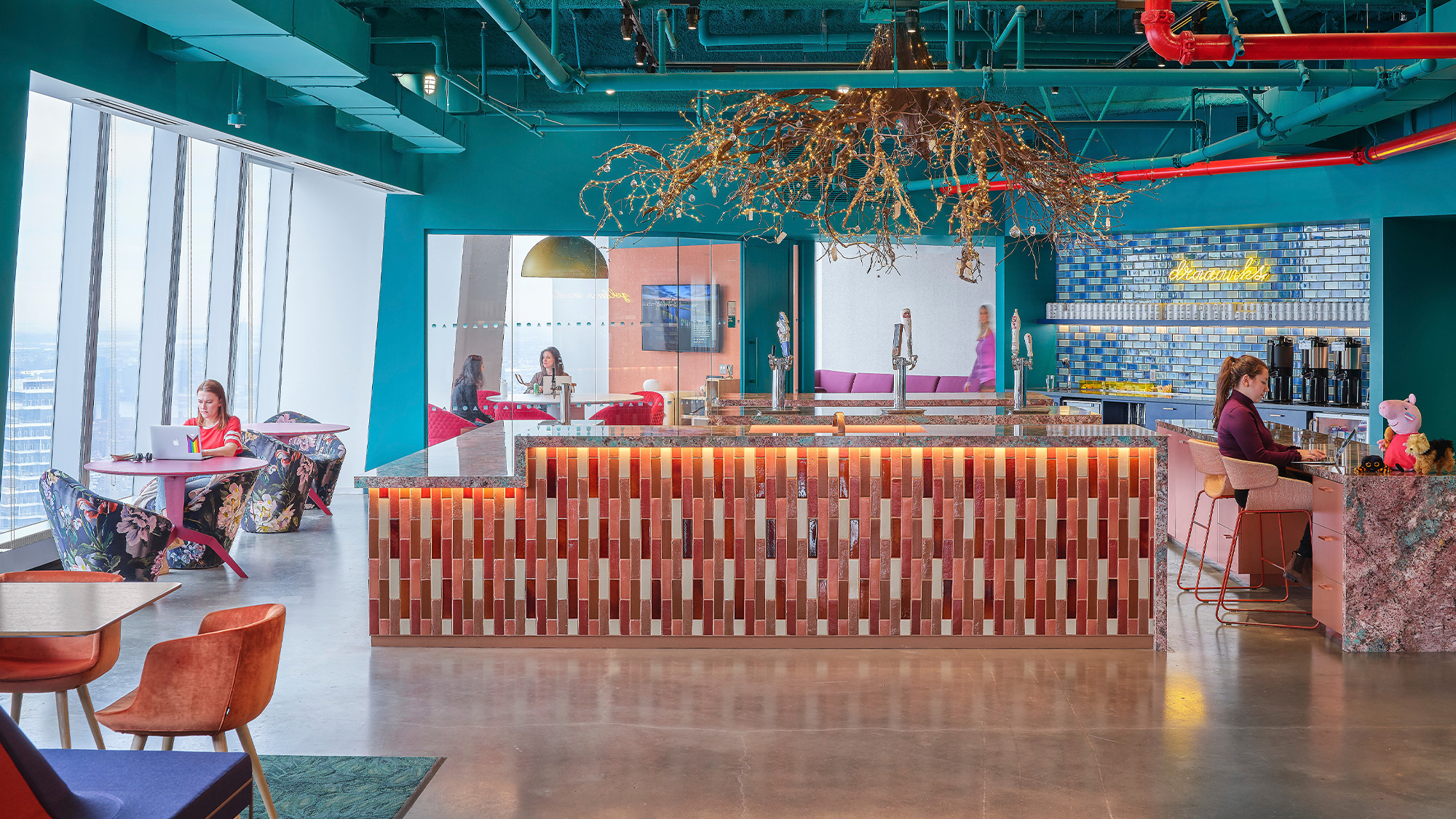 A person sitting at a table.