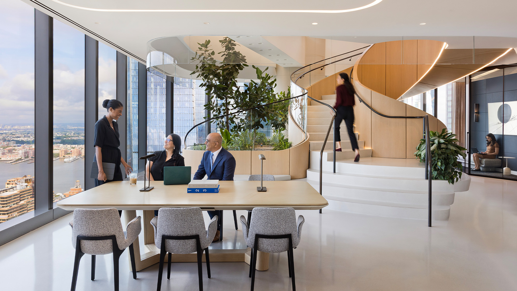 A group of people in a room.