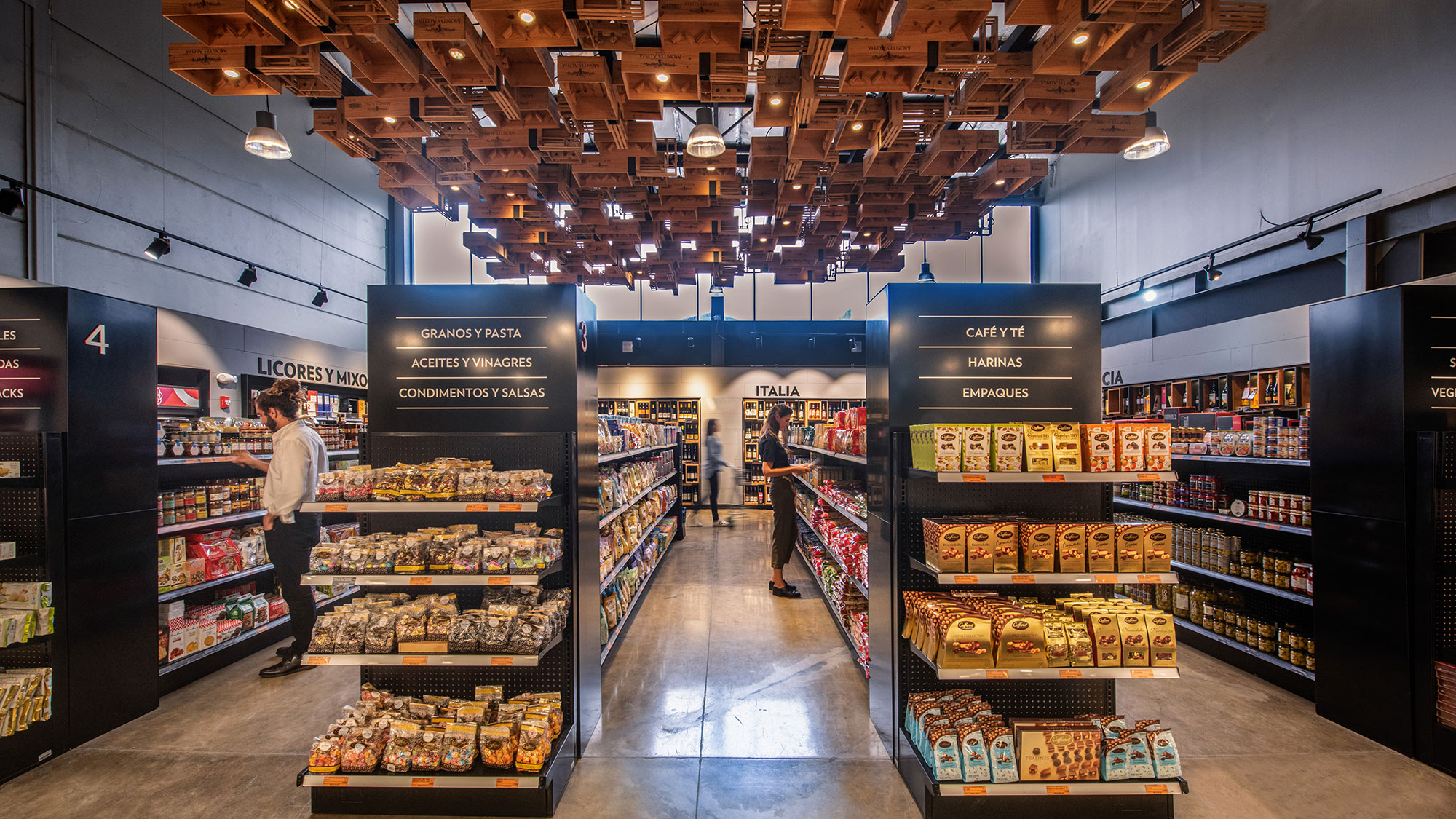 A store with shelves of food.
