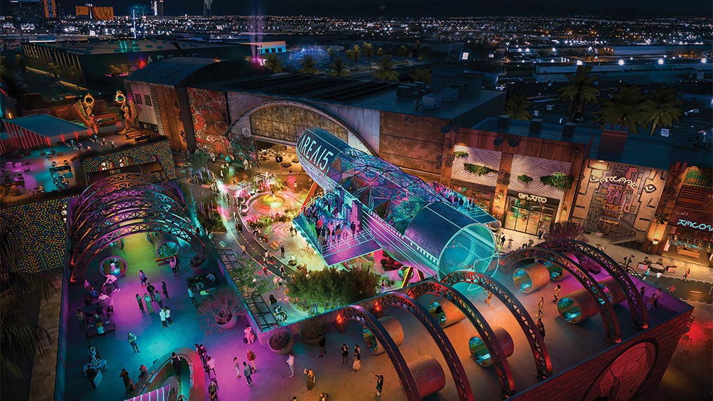 A cartoon of a city.