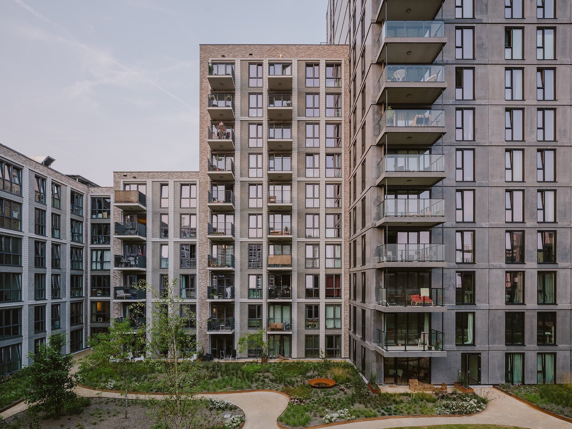 A building with balconies.