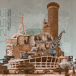 A painting of a city.