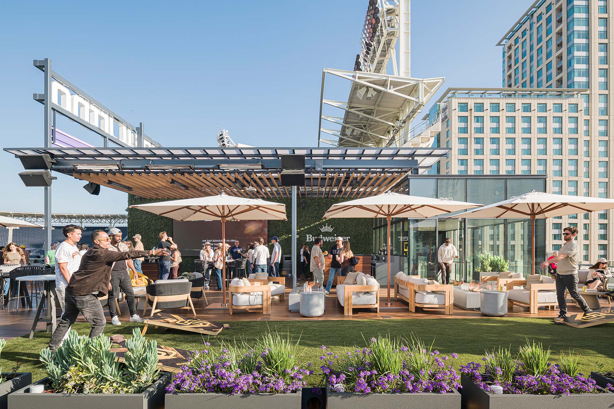 A group of people outside.