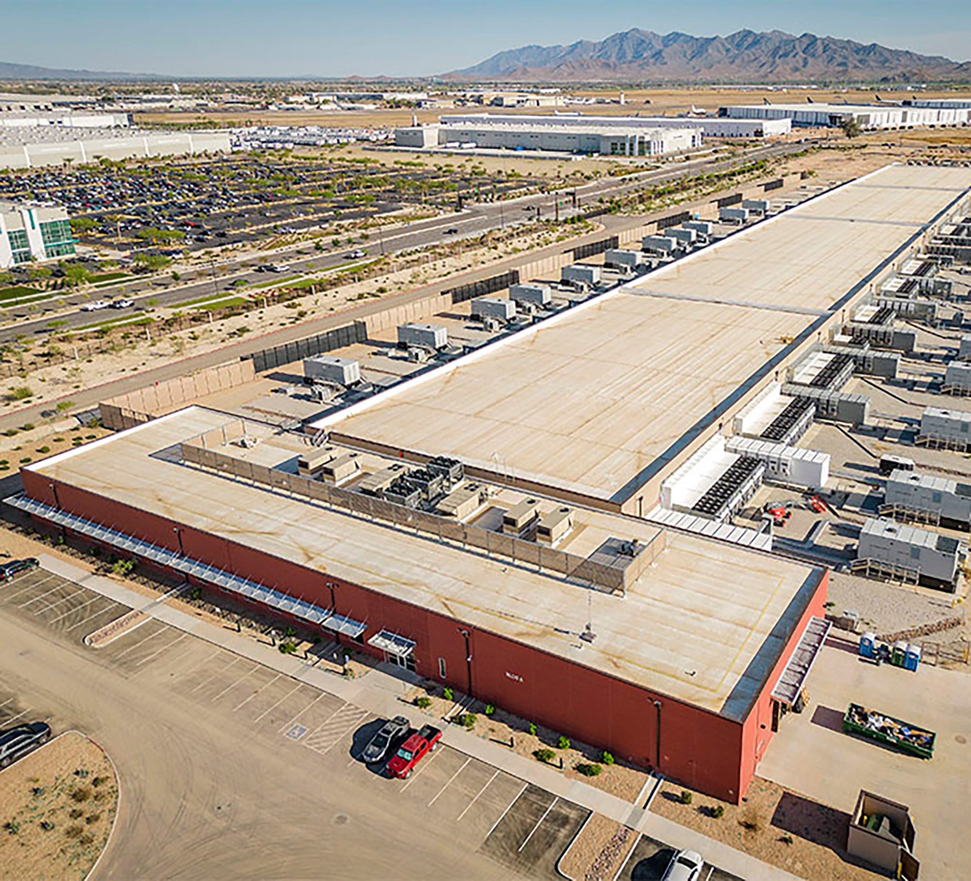 A large building with many windows.