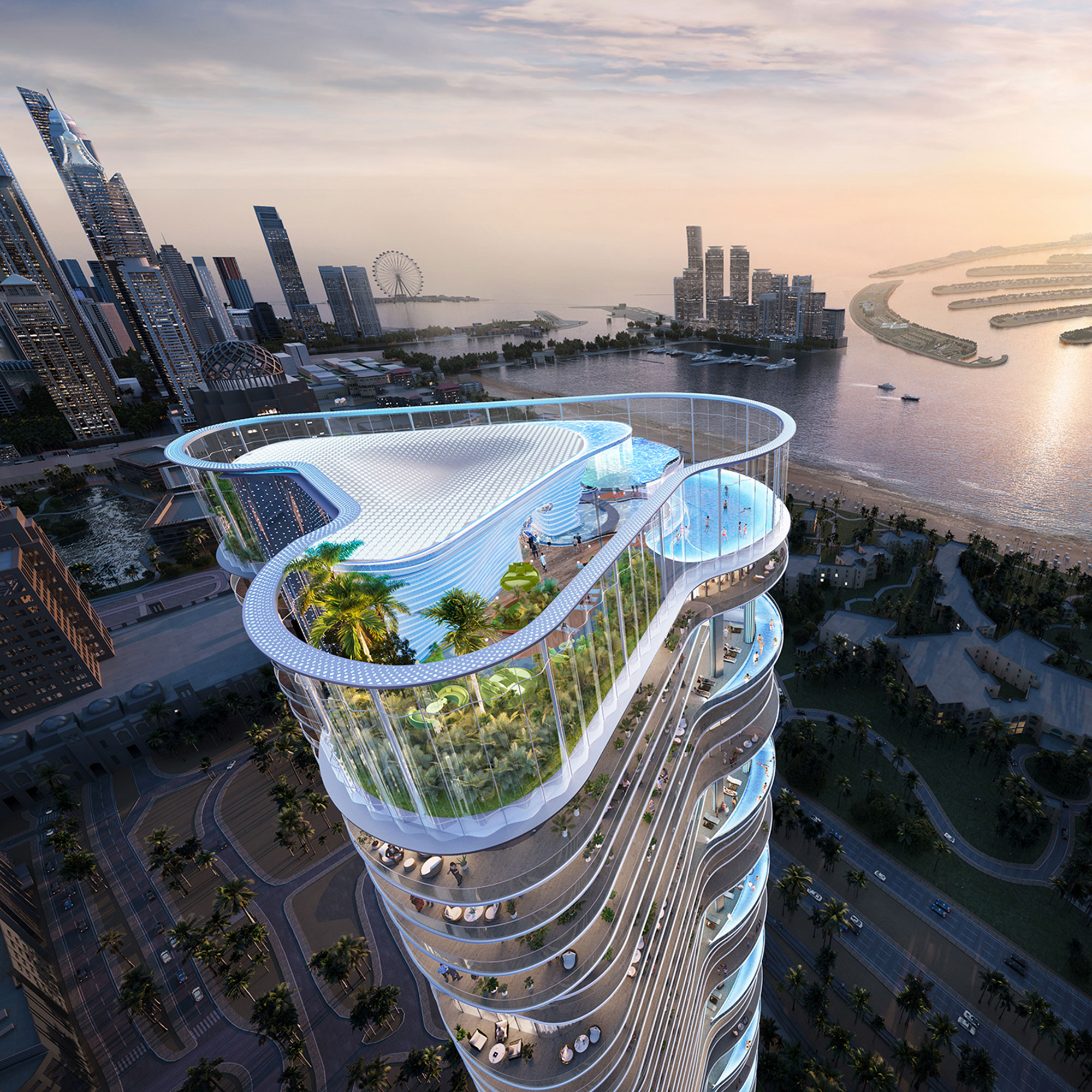 A building with a glass roof.