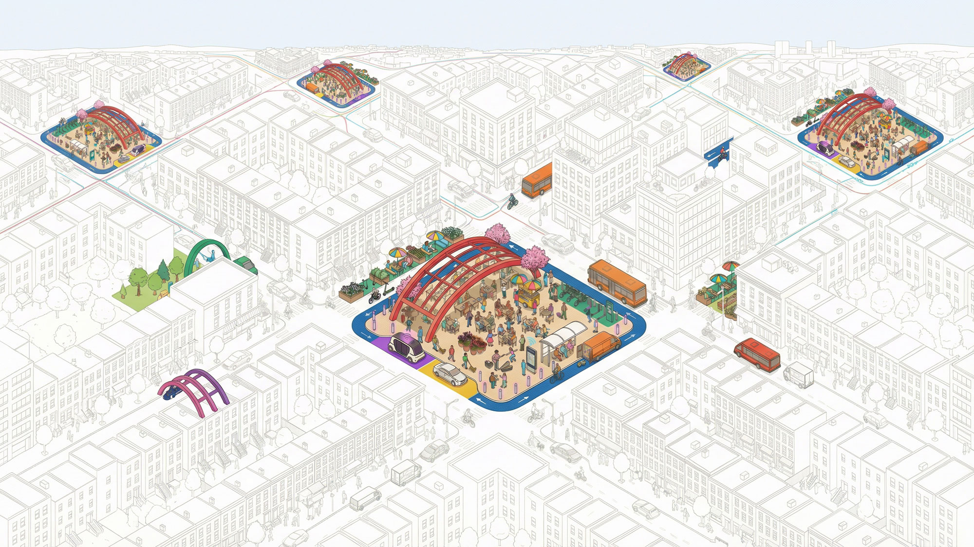 A map of a city.