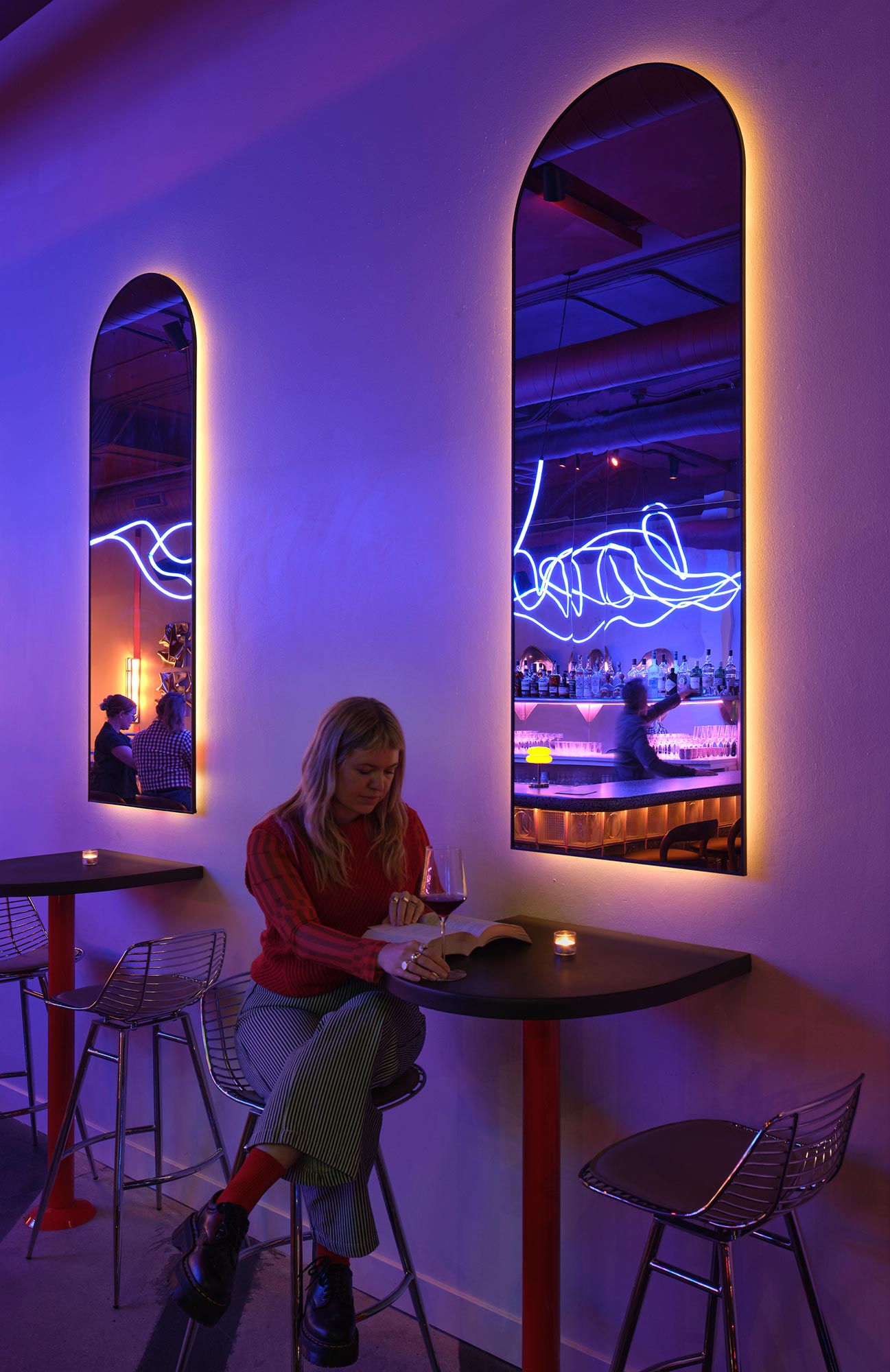 A person sitting at a table.
