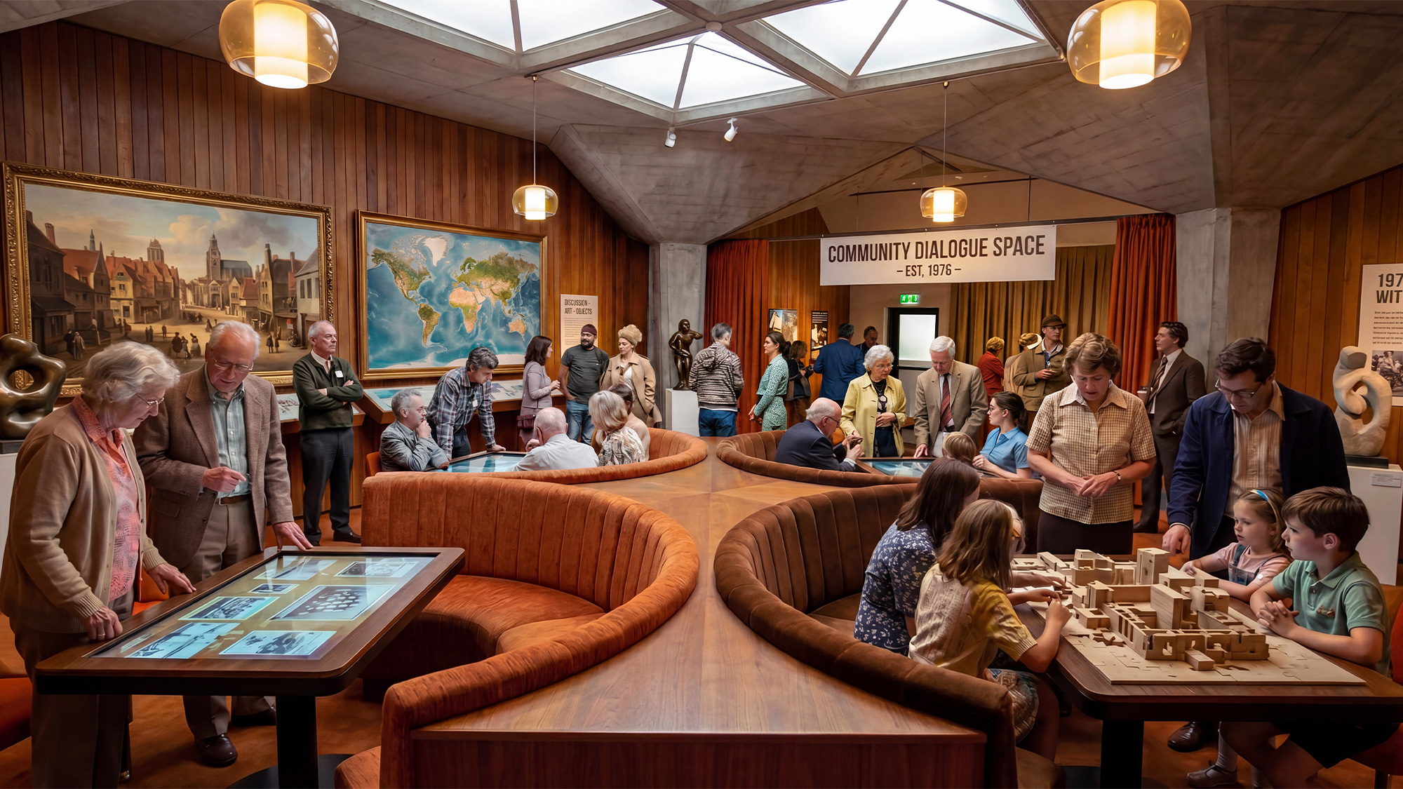 A group of people in a room.